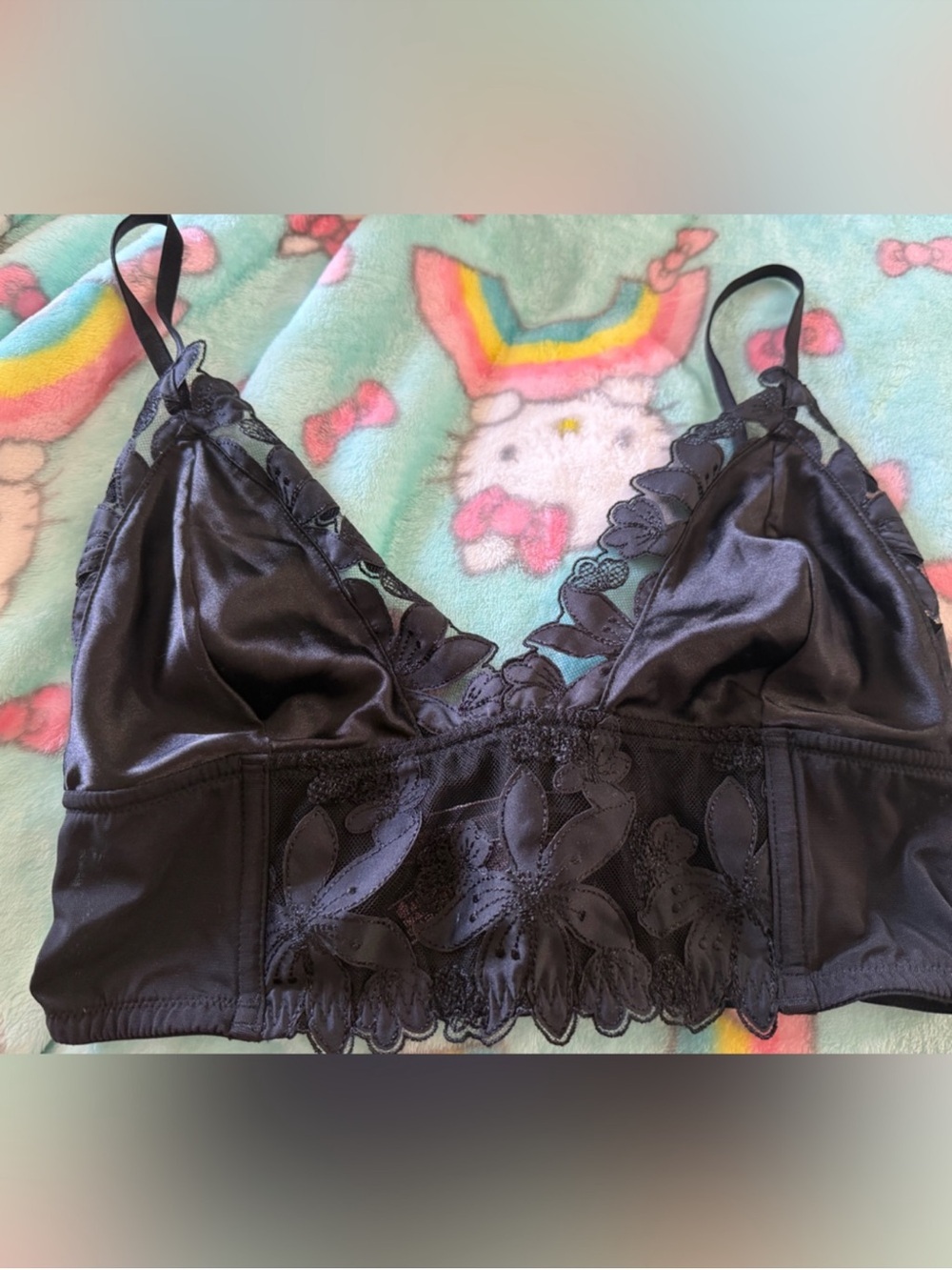 Victorias Secret Black Lace Trim Bralette